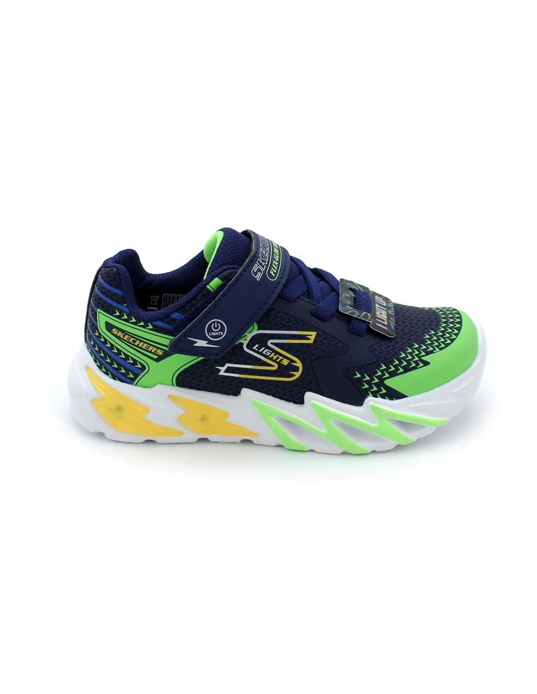 Deportiva SKECHERS 400138L Azul/Verde Niño.
