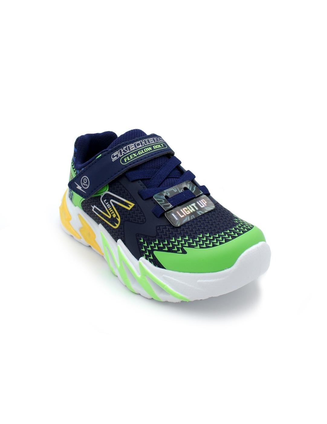 Deportiva SKECHERS 400138L Azul/Verde Niño.