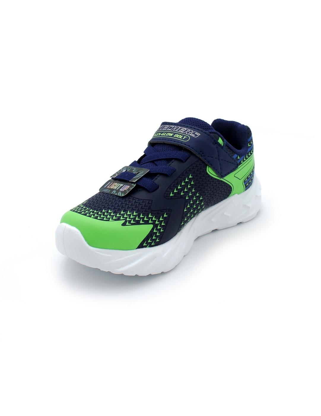 Deportiva SKECHERS 400138L Azul/Verde Niño.