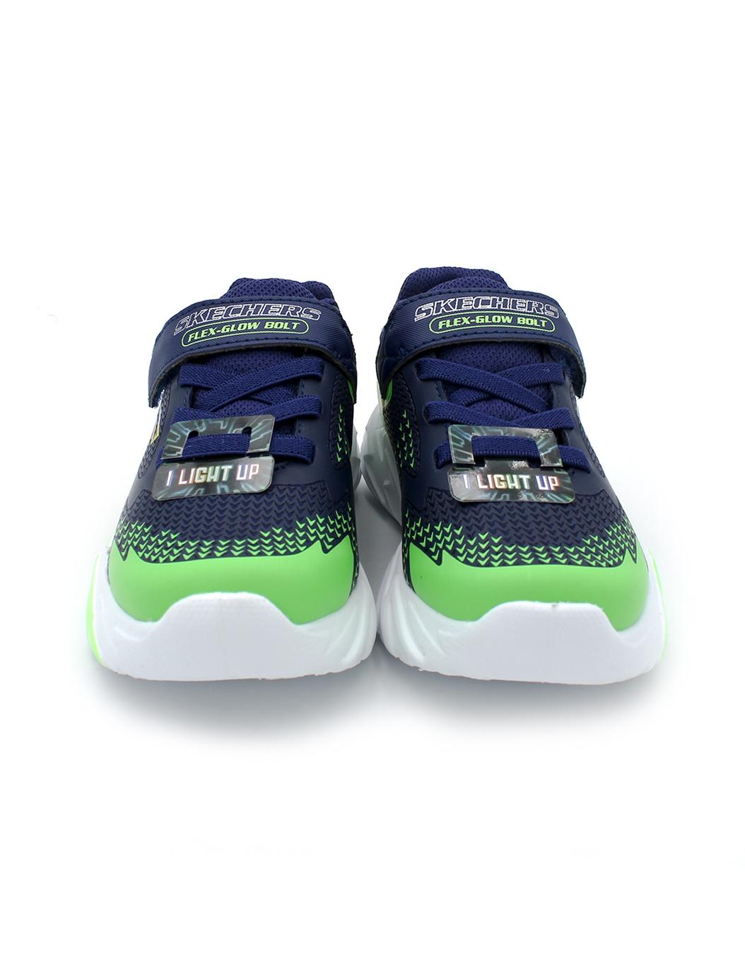 Deportiva SKECHERS 400138L Azul/Verde Niño.