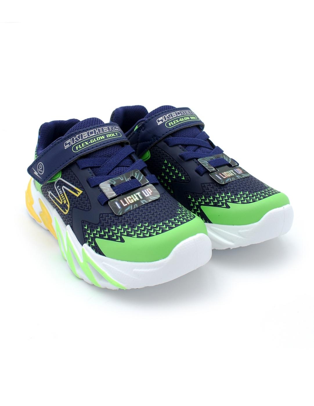 Deportiva SKECHERS 400138L Azul/Verde Niño.
