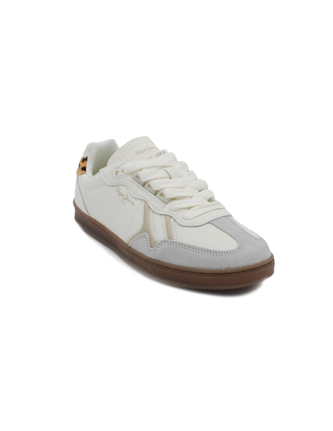 Bambas PEPE JEANS PLS00038 800 Blanco/l Leopardo Mujer.