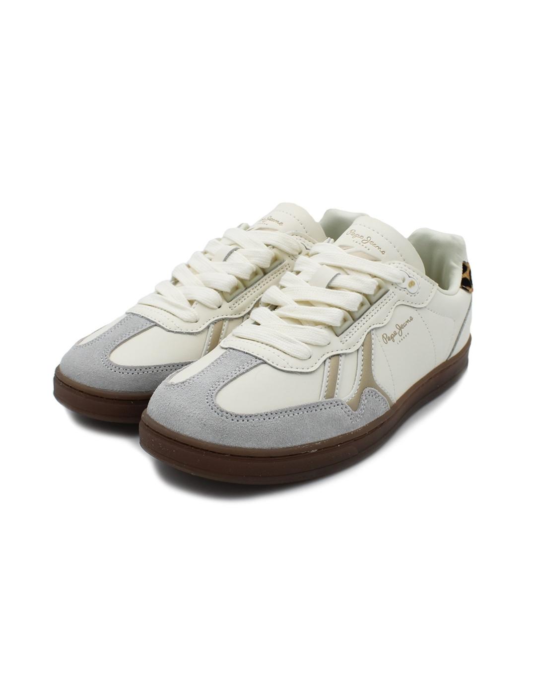 Bambas PEPE JEANS PLS00038 800 Blanco/l Leopardo Mujer.