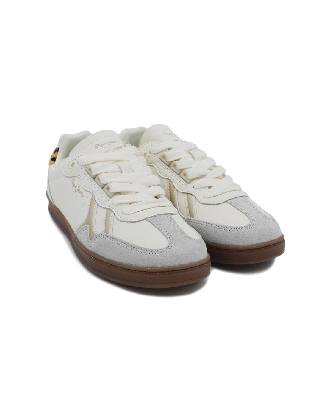 Bambas PEPE JEANS PLS00038 800 Blanco/l Leopardo Mujer.