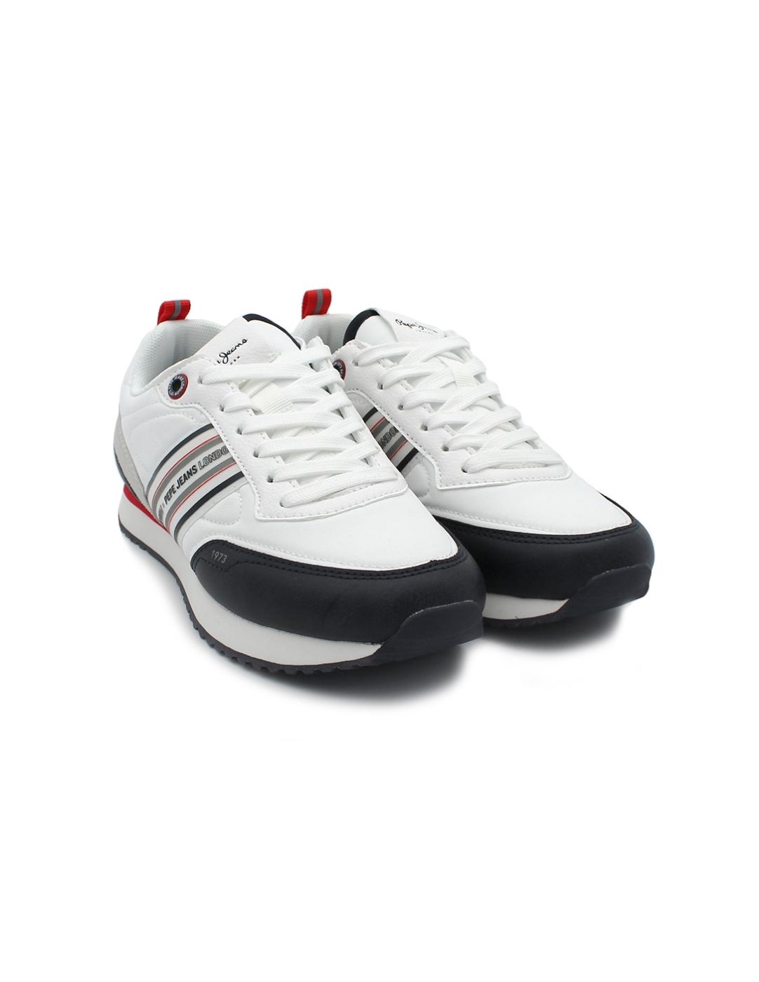 Deportivas PEPE JEANS PBS40010 800 Blanca/Azul/Roja Niño.