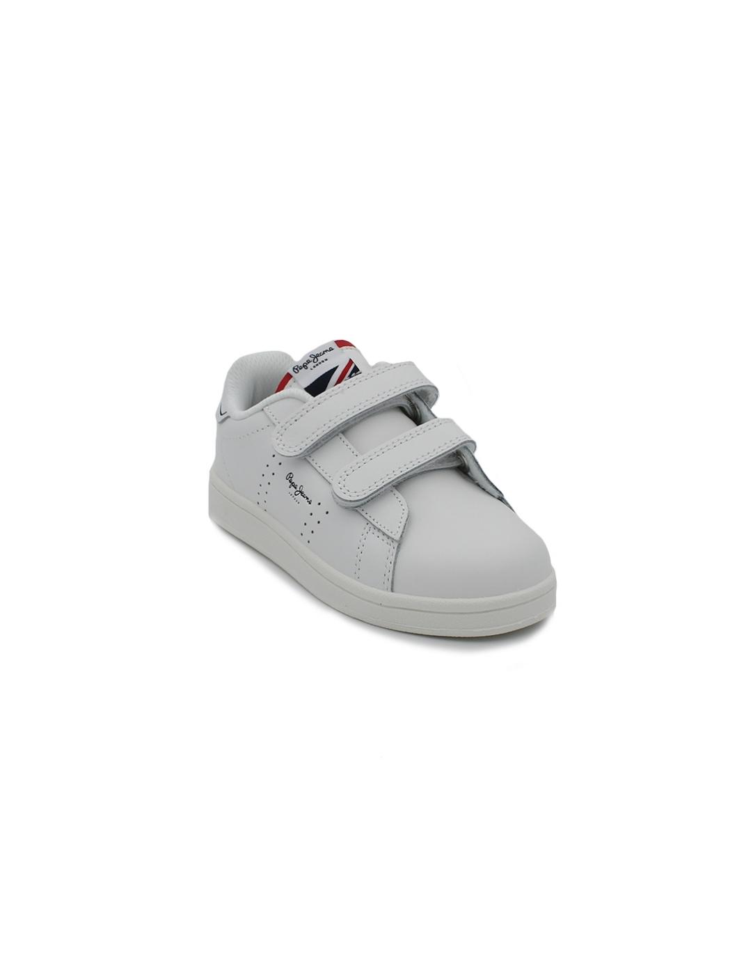 Bamba PEPE JEANS PBS30588 800 Piel Blanca, Niño