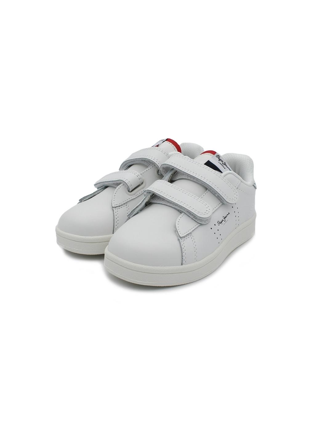 Bamba PEPE JEANS PBS30588 800 Piel Blanca, Niño
