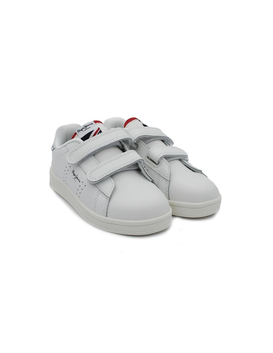 Bamba PEPE JEANS PBS30588 800 Piel Blanca, Niño