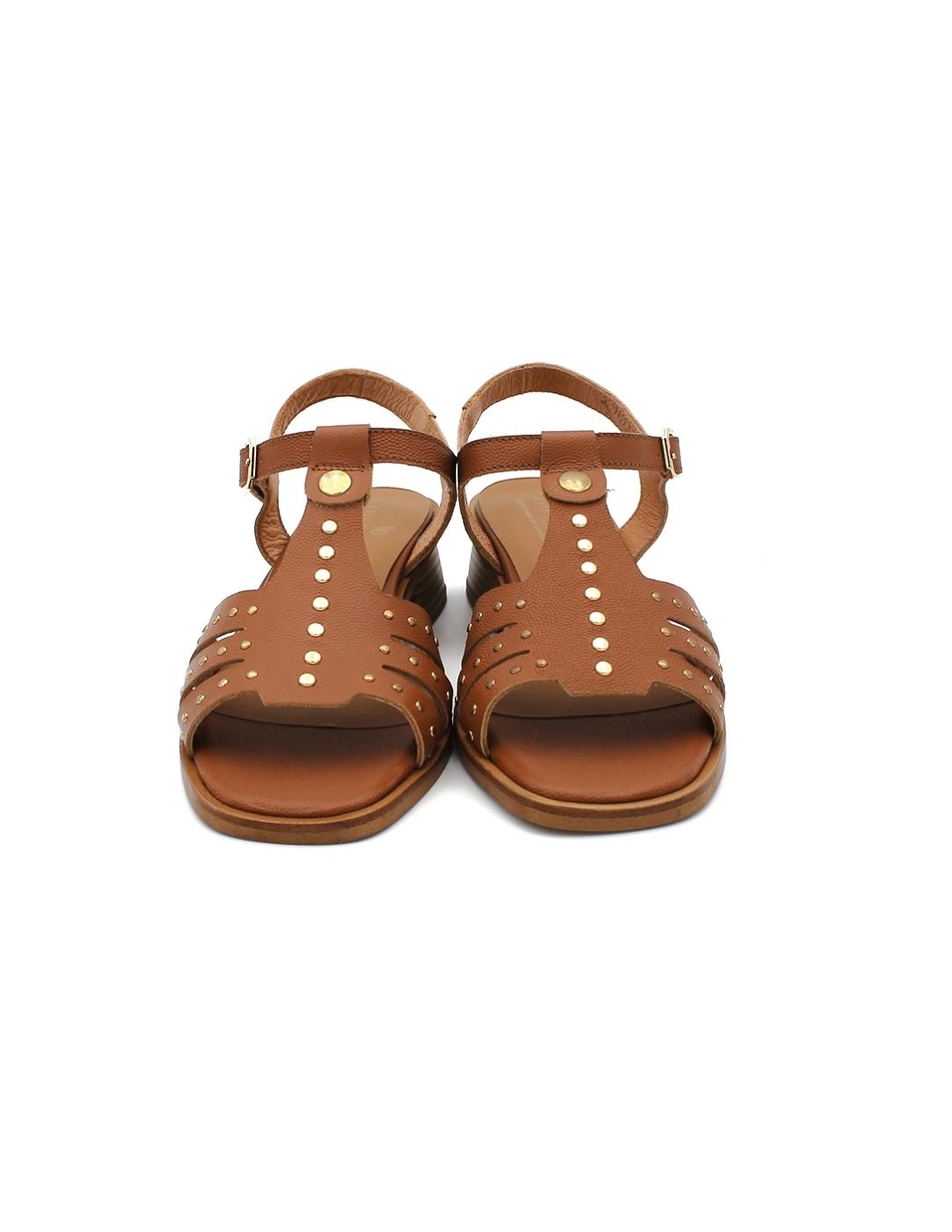 Sandalia Cuero Tachuelas LUIS GONZALO 5495ME Cuero Mujer