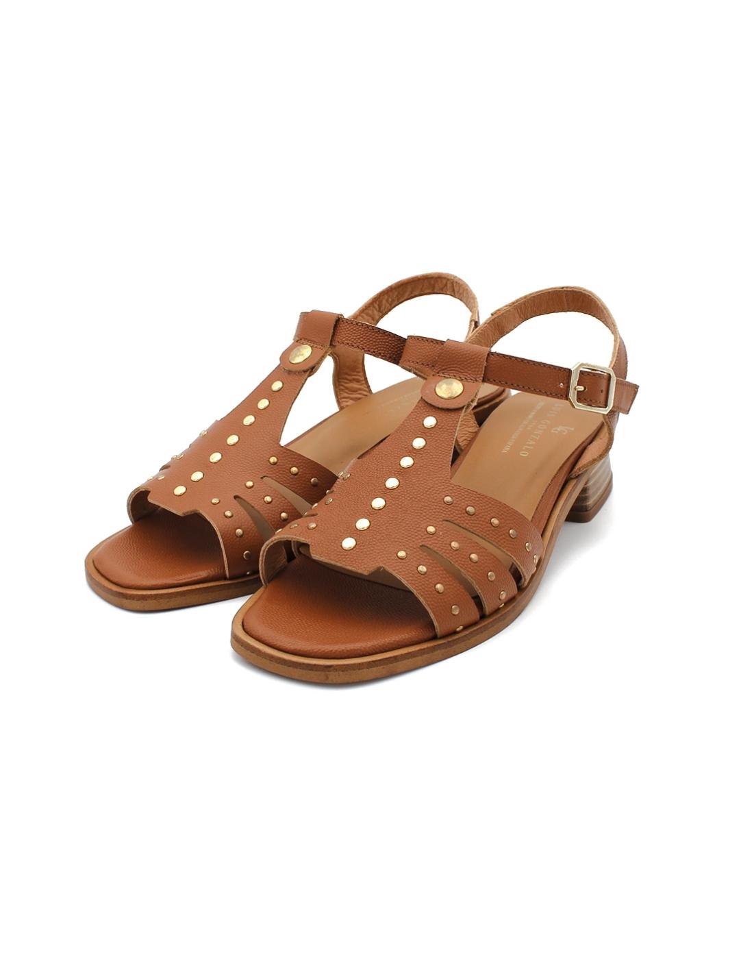 Sandalia Cuero Tachuelas LUIS GONZALO 5495ME Cuero Mujer