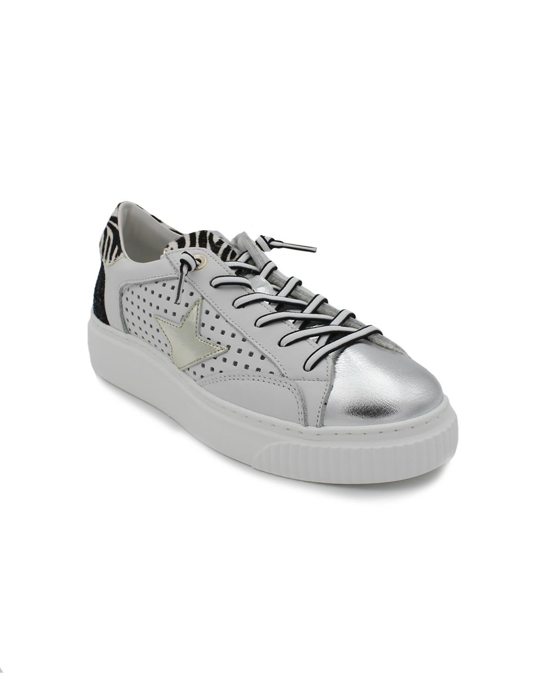 Bamba CETTI C-1345 SRA XL Blanca/ Cebra/ Metalica Mujer.