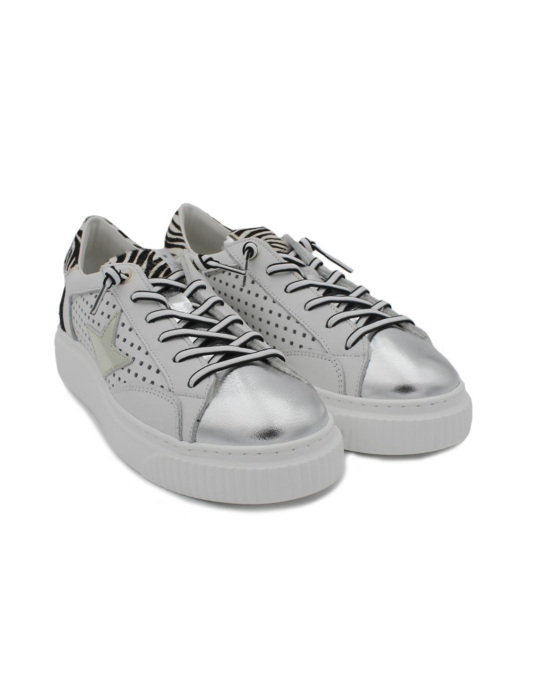 Bamba CETTI C-1345 SRA XL Blanca/ Cebra/ Metalica Mujer.