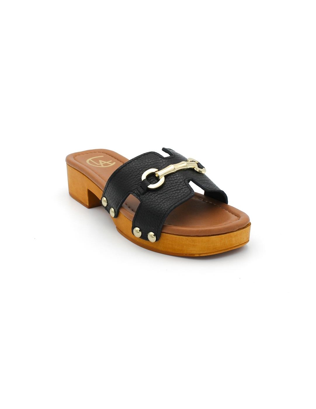 Sanadalia Zueco/Pala CLAUDIA 15C-Porchat Negro Mujer