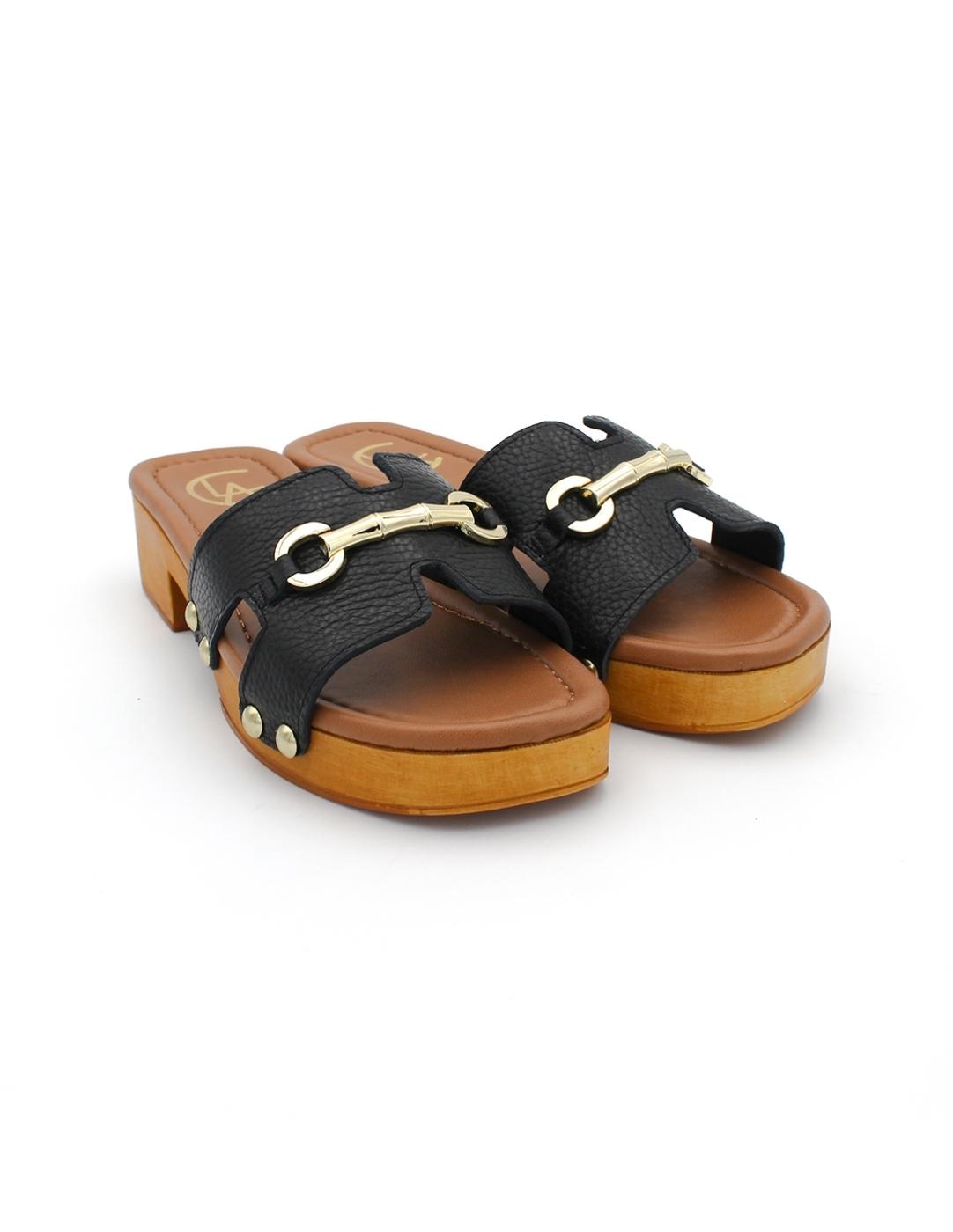 Sanadalia Zueco/Pala CLAUDIA 15C-Porchat Negro Mujer