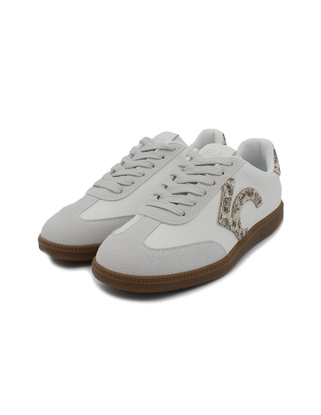Bamba LOLA CASADEMUNT LS2505008 Blanco/Glitter/Leopardo Muje