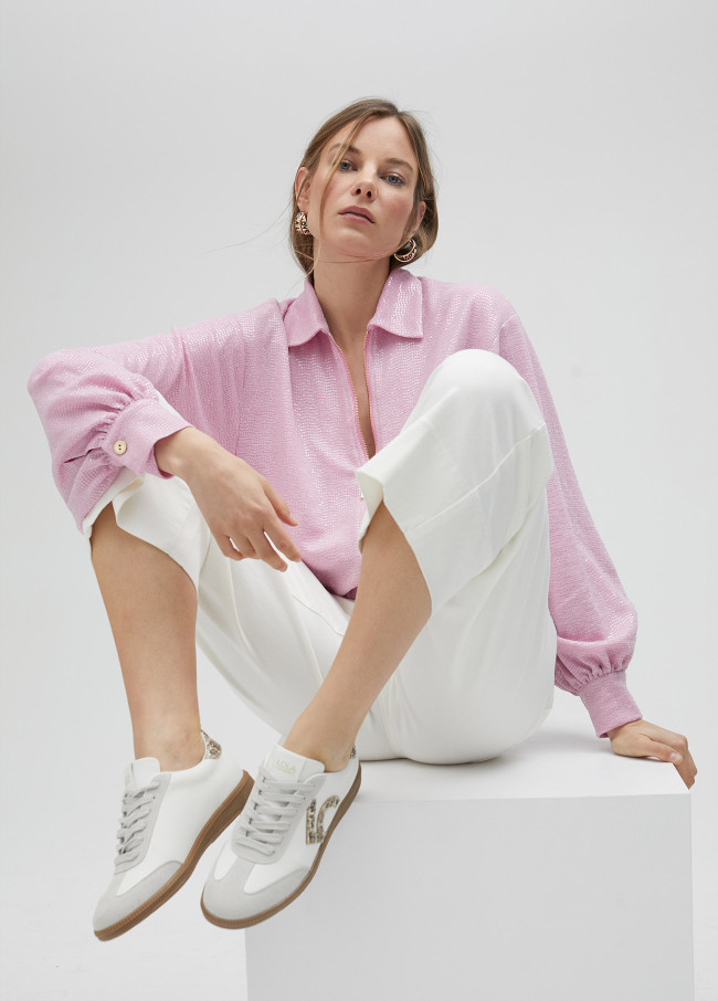 Bamba LOLA CASADEMUNT LS2505008 Blanco/Glitter/Leopardo Muje