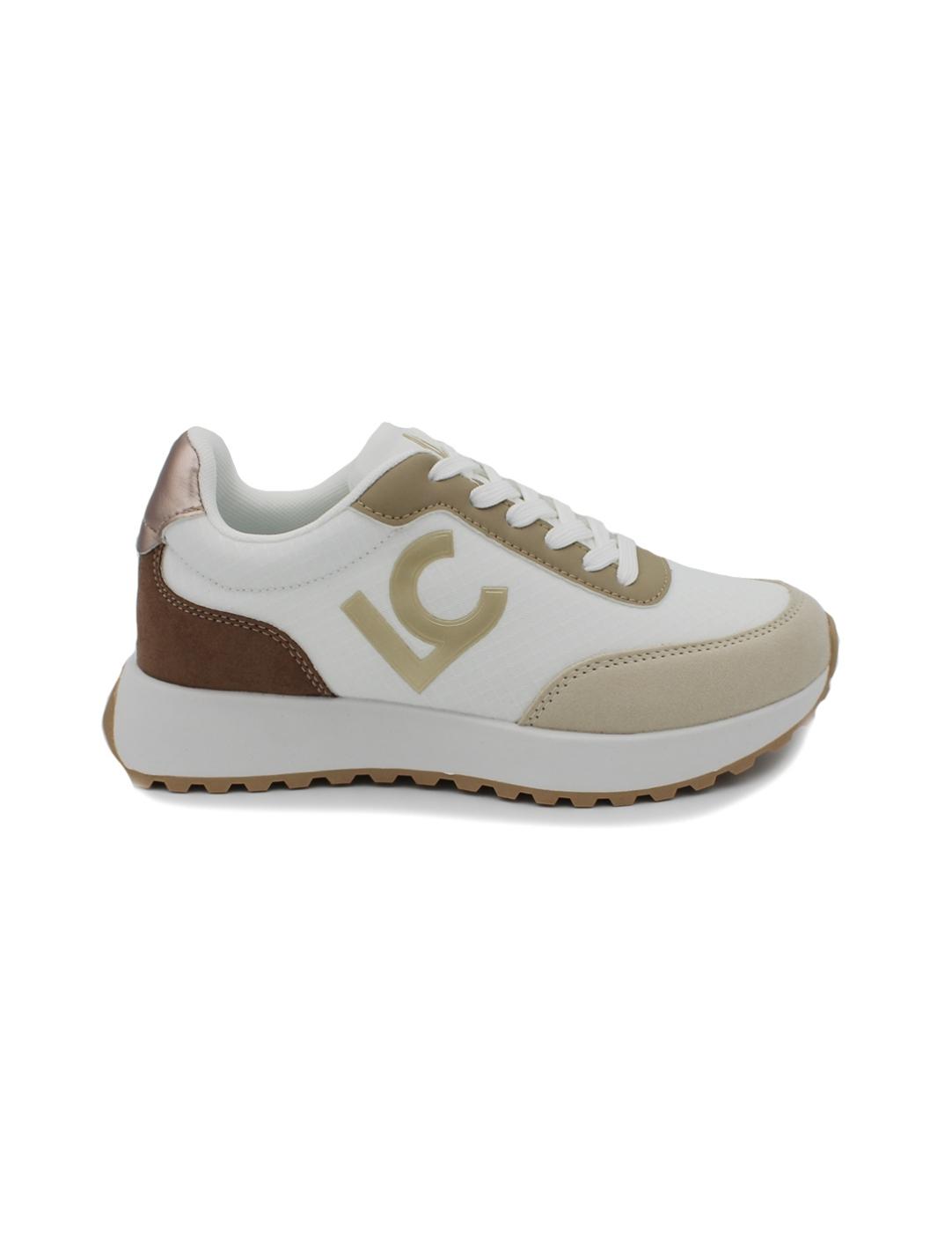 Deportivas LOLA CASADEMUNT LS2505004 Blanco/Metal Mujer.