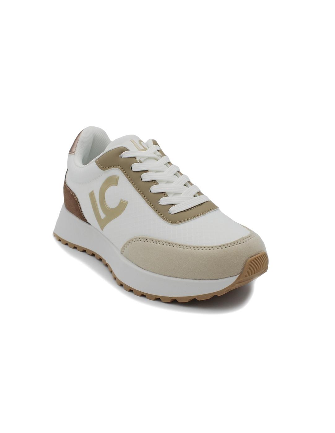 Deportivas LOLA CASADEMUNT LS2505004 Blanco/Metal Mujer.