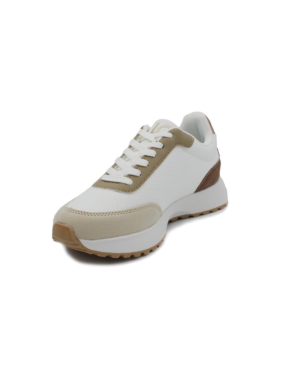 Deportivas LOLA CASADEMUNT LS2505004 Blanco/Metal Mujer.