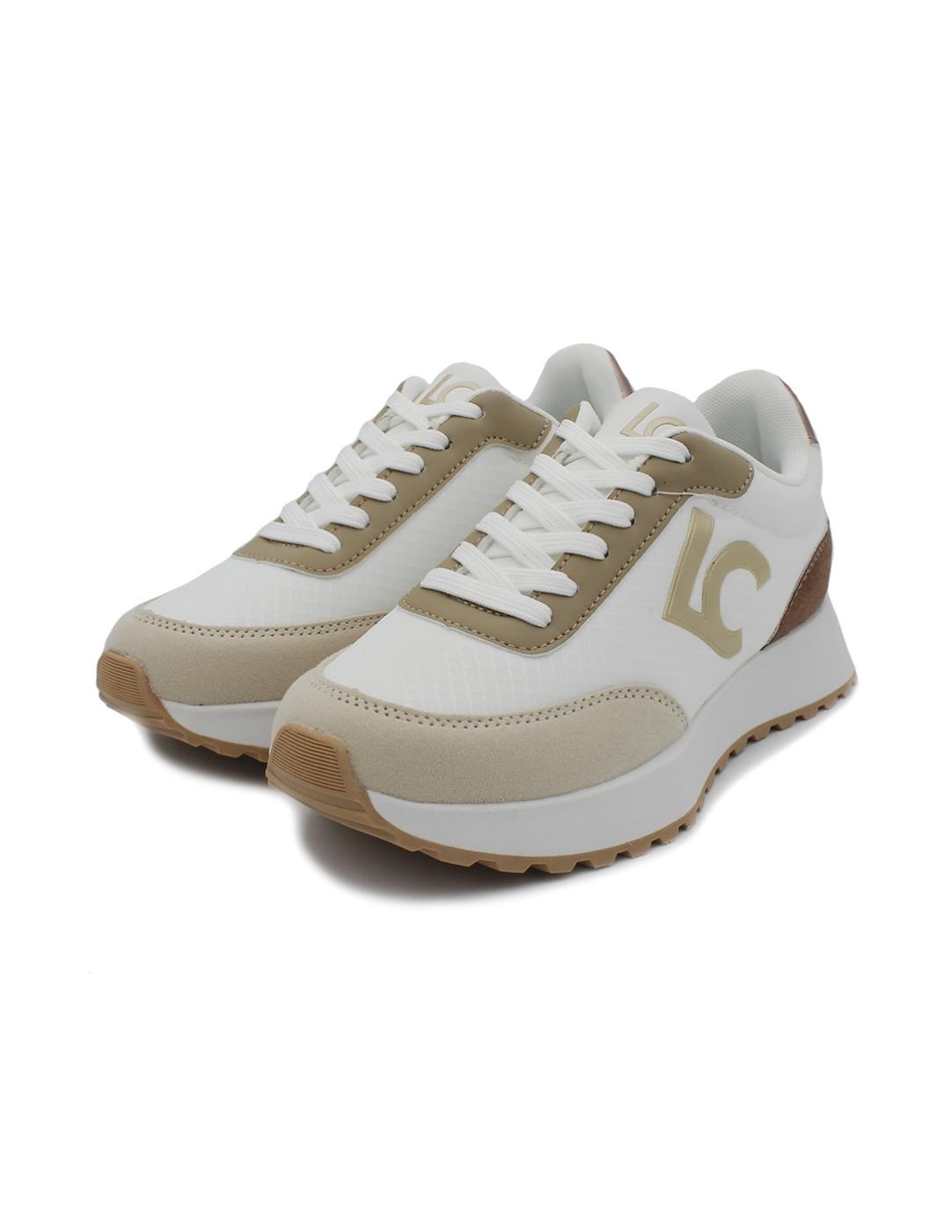 Deportivas LOLA CASADEMUNT LS2505004 Blanco/Metal Mujer.