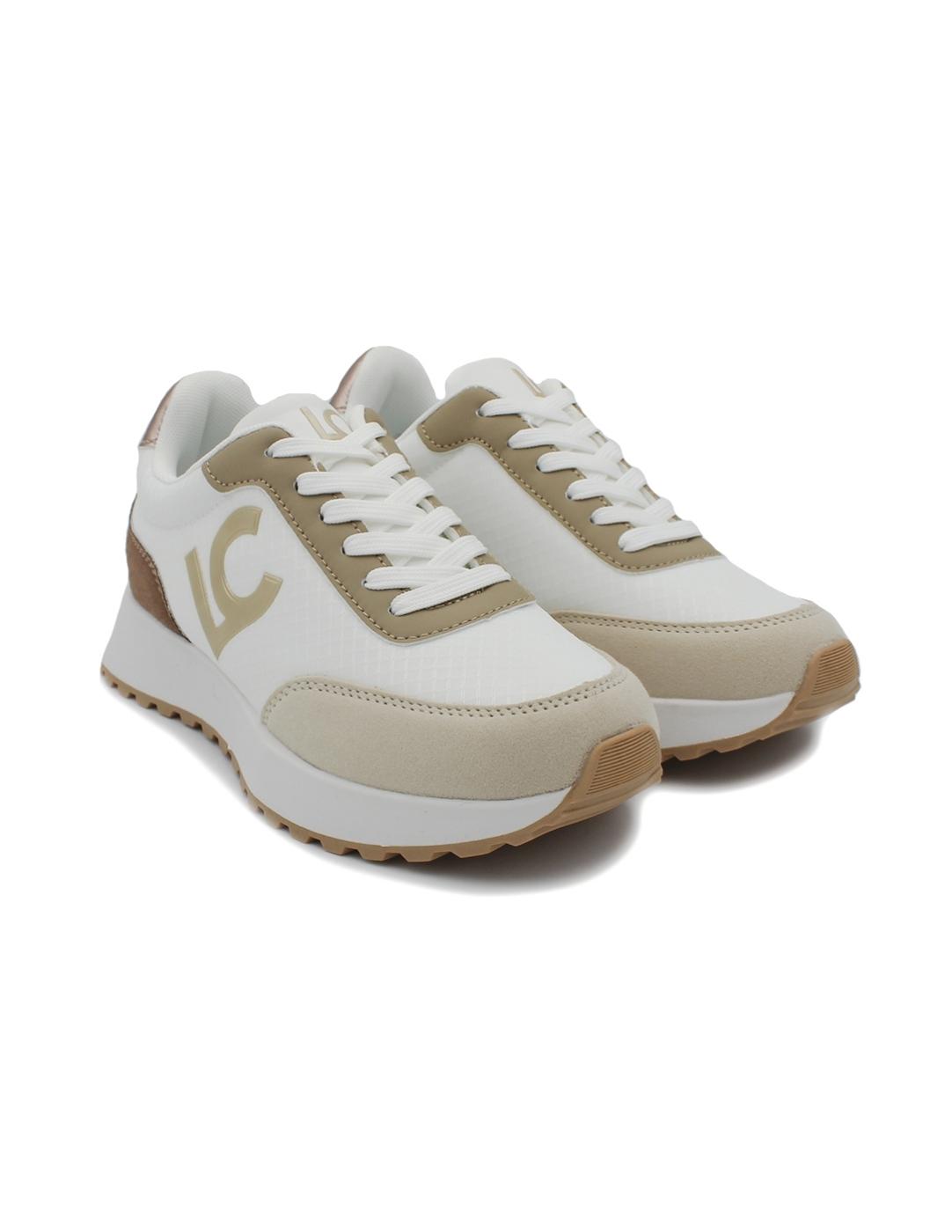 Deportivas LOLA CASADEMUNT LS2505004 Blanco/Metal Mujer.