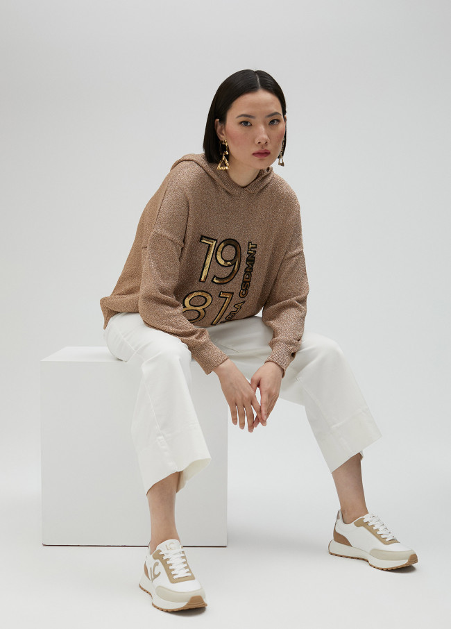 Deportivas LOLA CASADEMUNT LS2505004 Blanco/Metal Mujer.