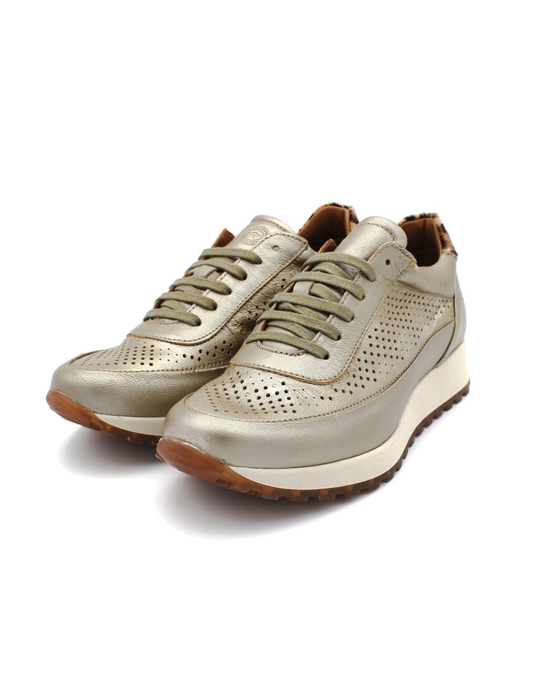 Deportiva KANGAROOS Dorado/Leopardo Mujer.