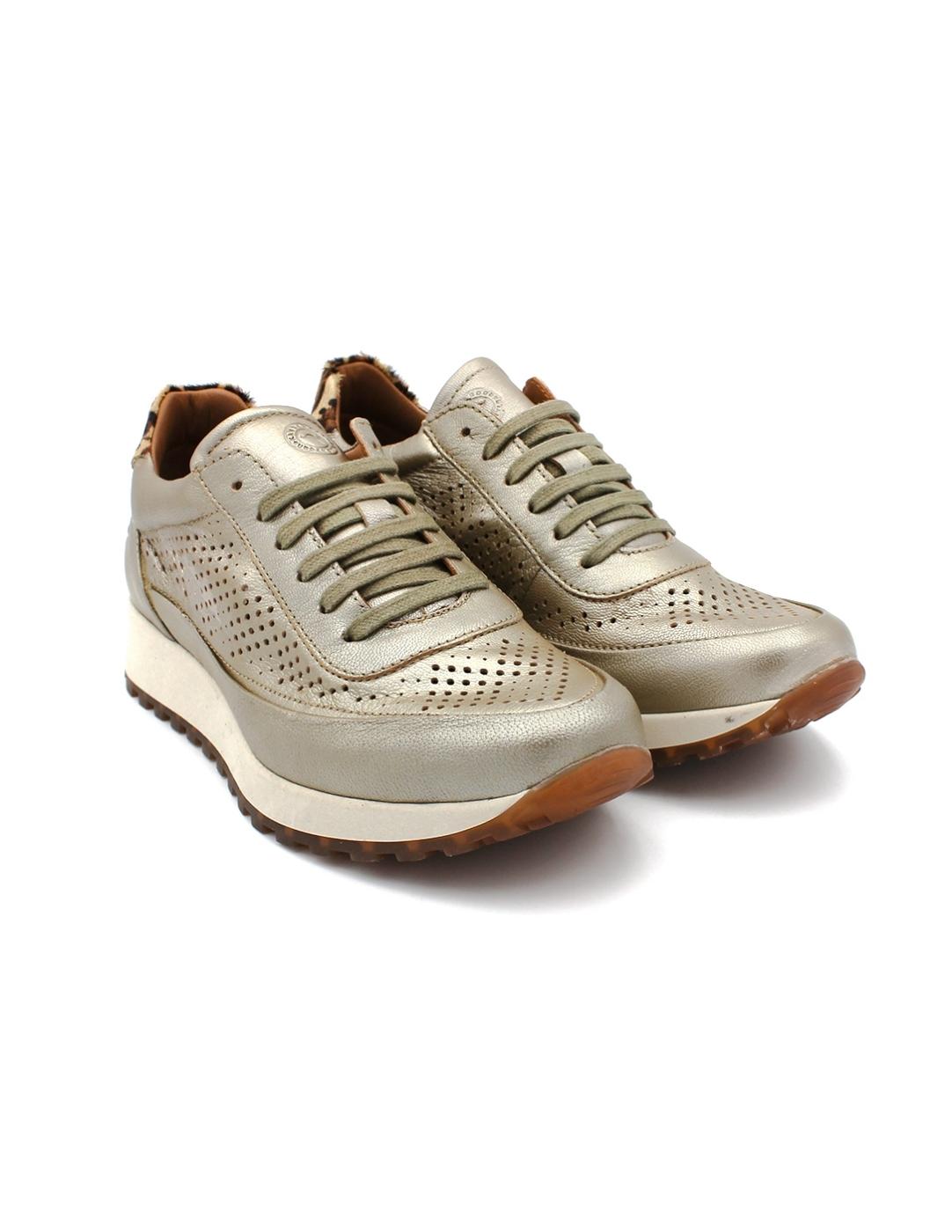 Deportiva KANGAROOS Dorado/Leopardo Mujer.