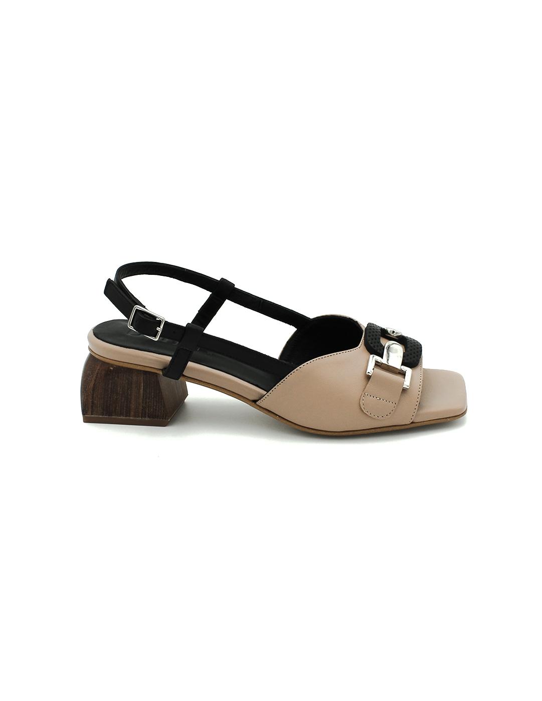Sandalias DANSI 7451 Beige/Negro Mujer