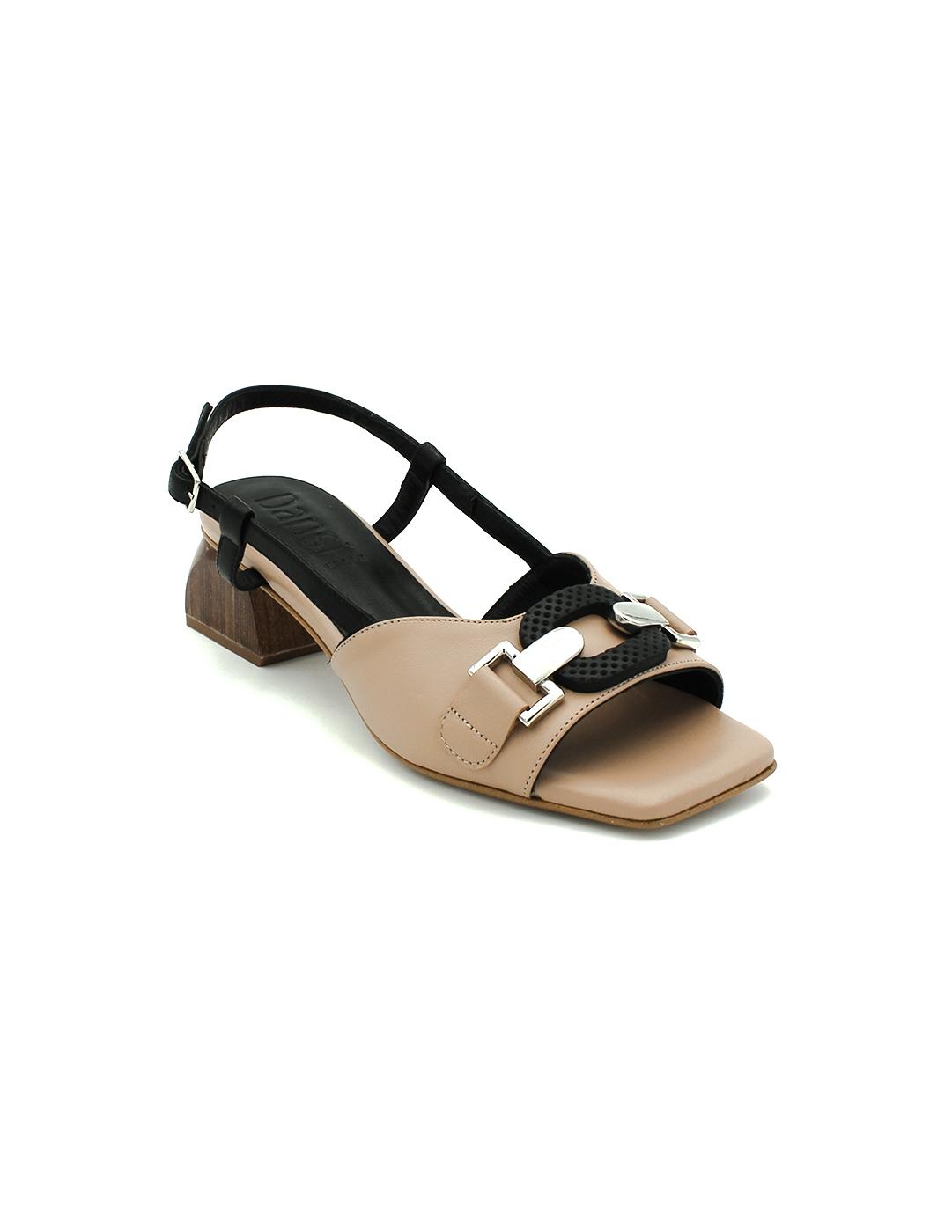 Sandalias DANSI 7451 Beige/Negro Mujer