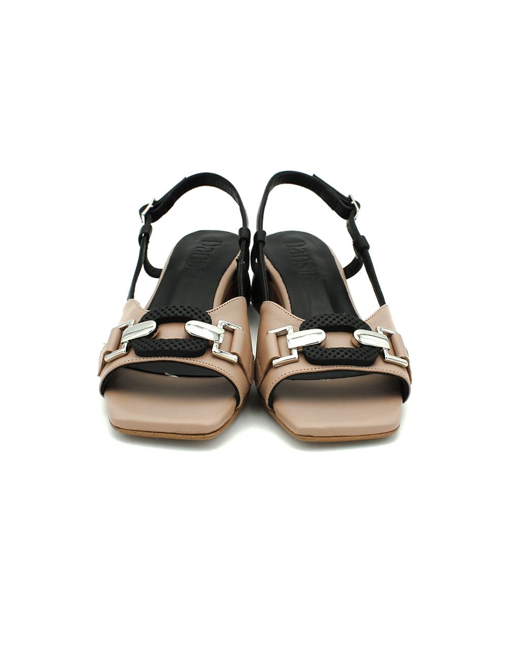 Sandalias DANSI 7451 Beige/Negro Mujer