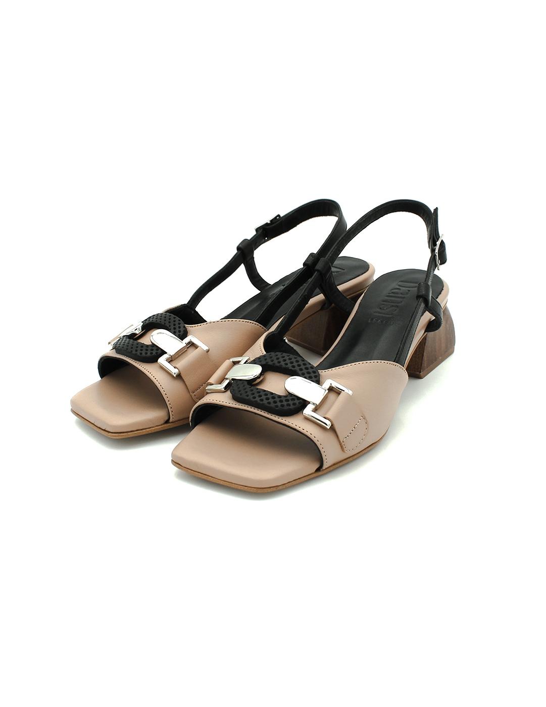 Sandalias DANSI 7451 Beige/Negro Mujer
