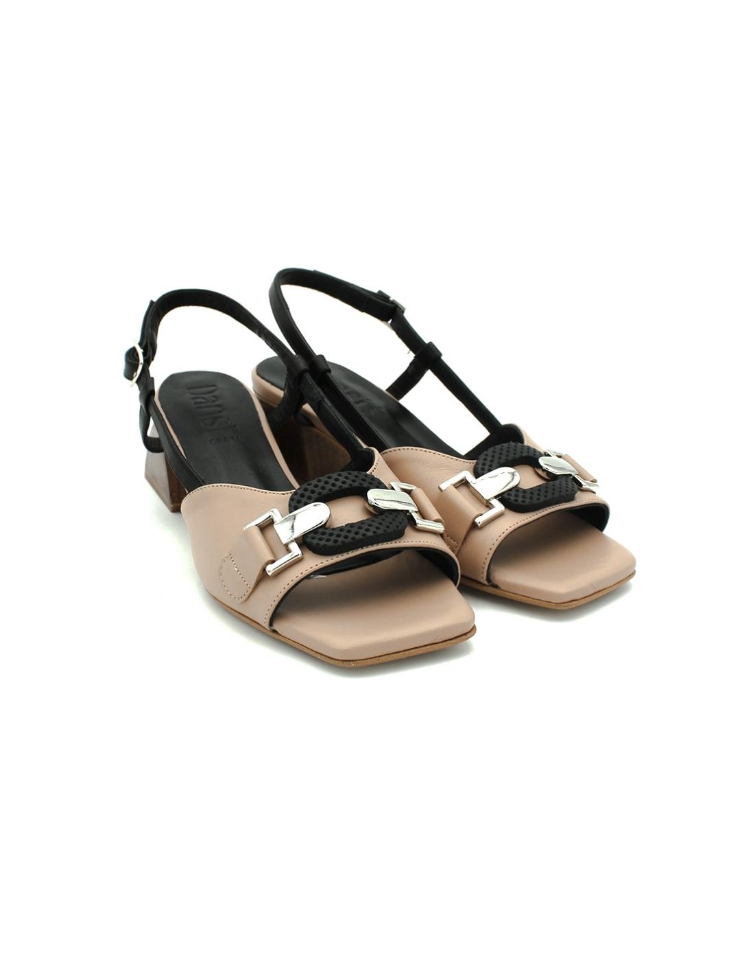 Sandalias DANSI 7451 Beige/Negro Mujer