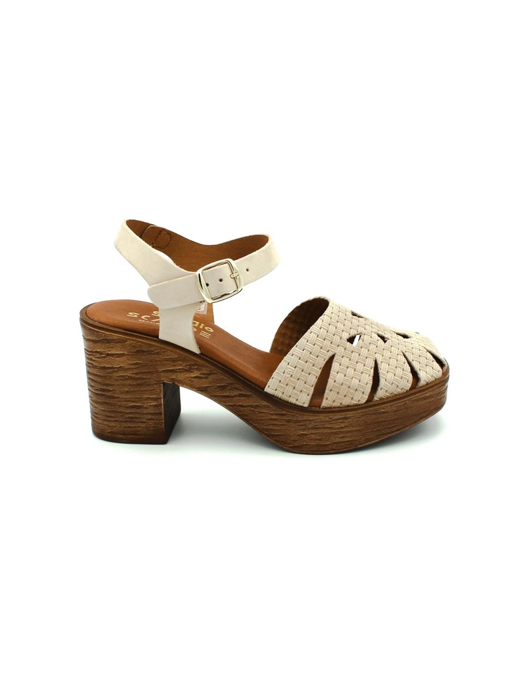Sandalia Cangrejera STUDIO SCARPE SF-37693 Marfil Mujer