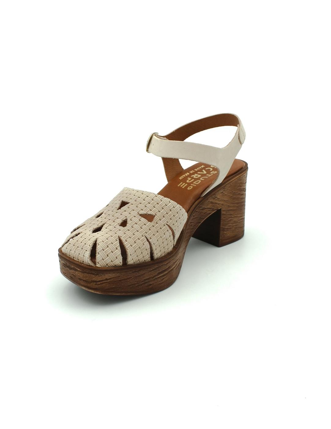 Sandalia Cangrejera STUDIO SCARPE SF-37693 Marfil Mujer