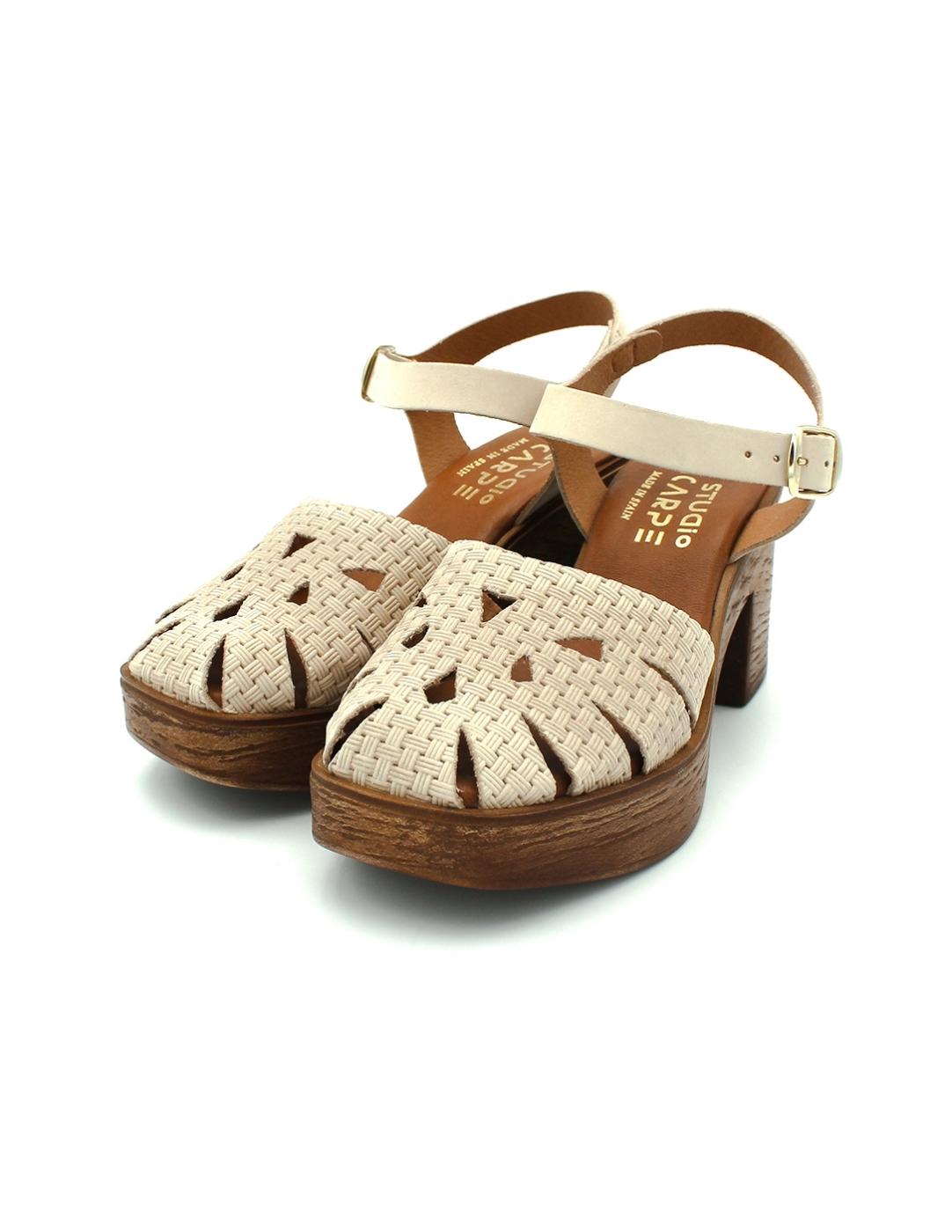 Sandalia Cangrejera STUDIO SCARPE SF-37693 Marfil Mujer