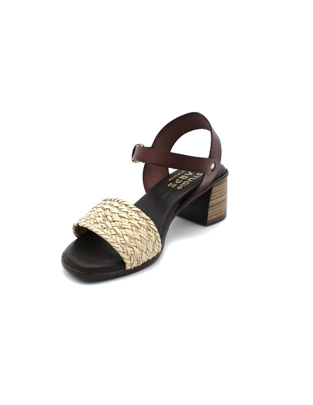 Sandalia Tacón STUDIO SCARPE SF-11493 Natural/Marrón Mujer