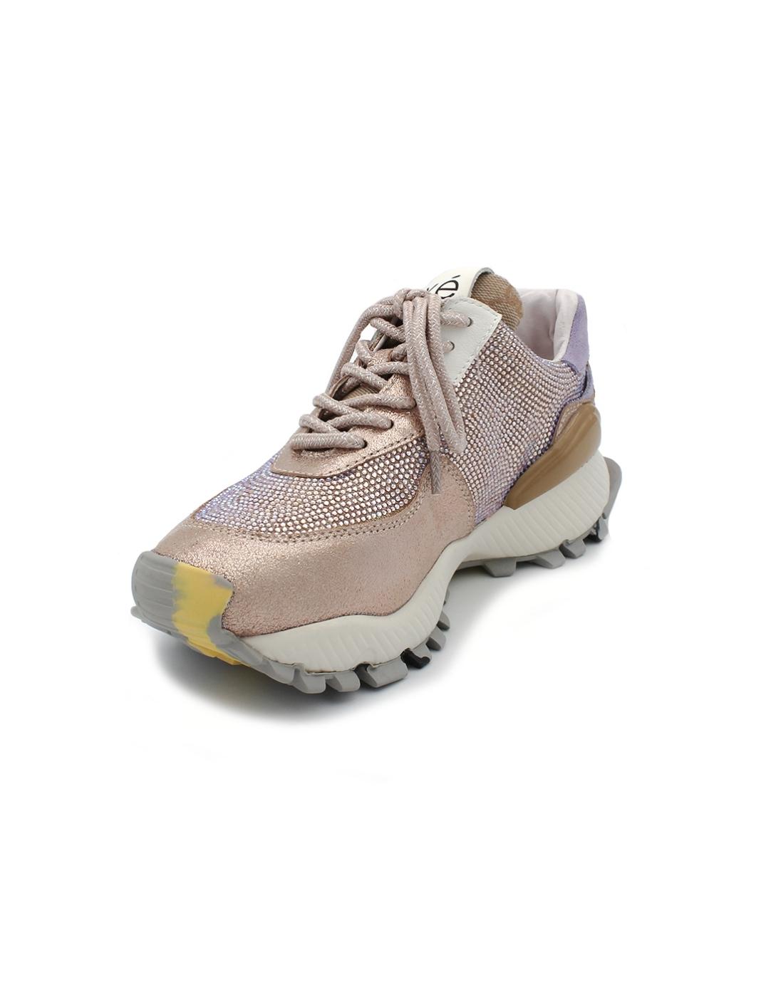Deportiva Glitter EXE 134-105 Oro Mujer.