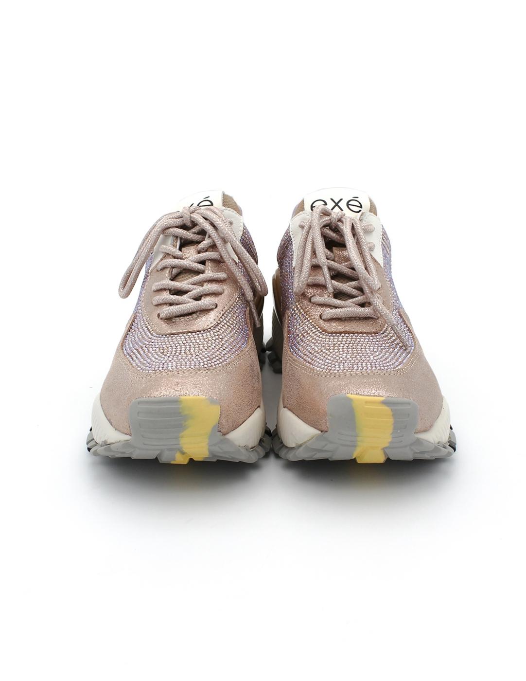 Deportiva Glitter EXE 134-105 Oro Mujer.