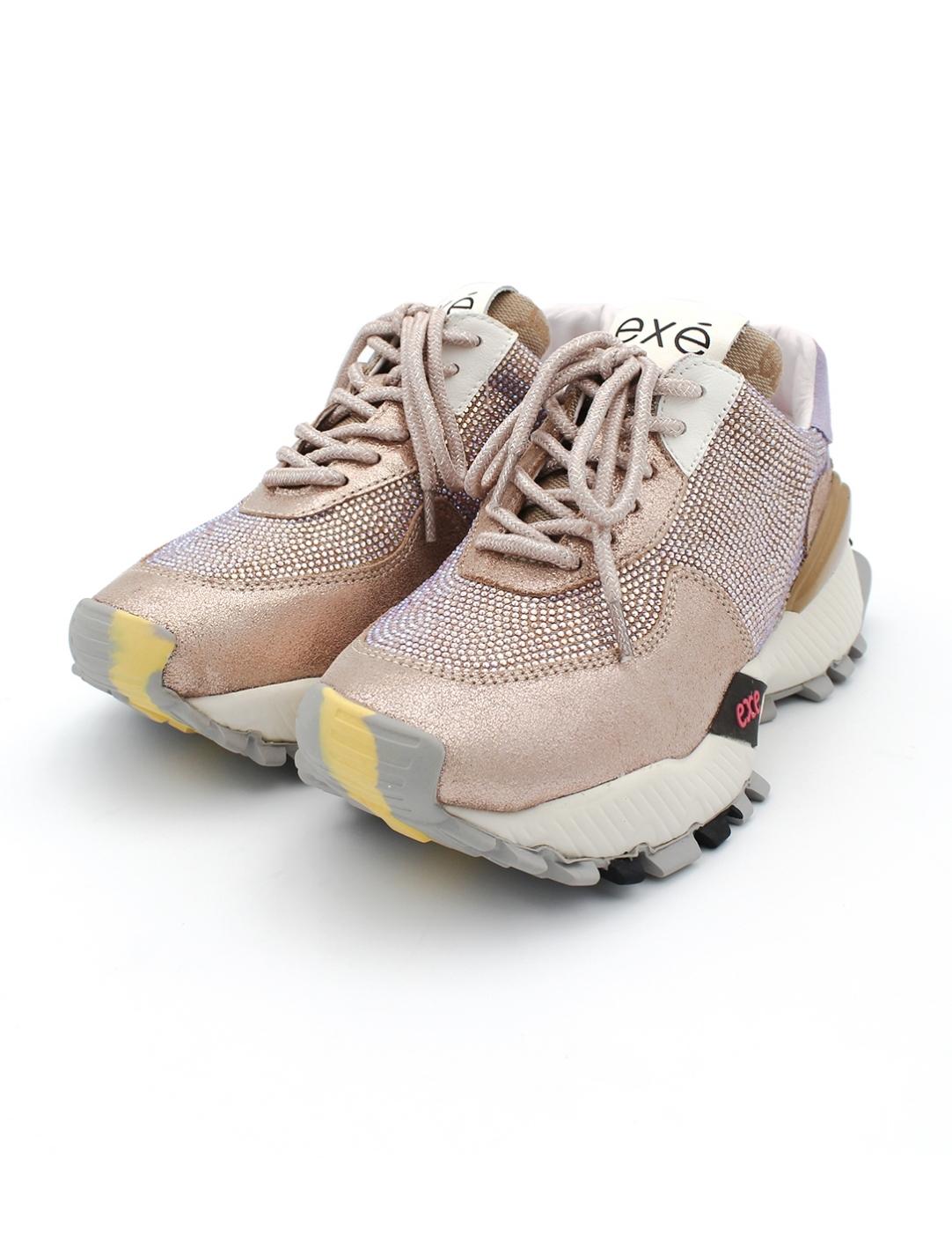 Deportiva Glitter EXE 134-105 Oro Mujer.