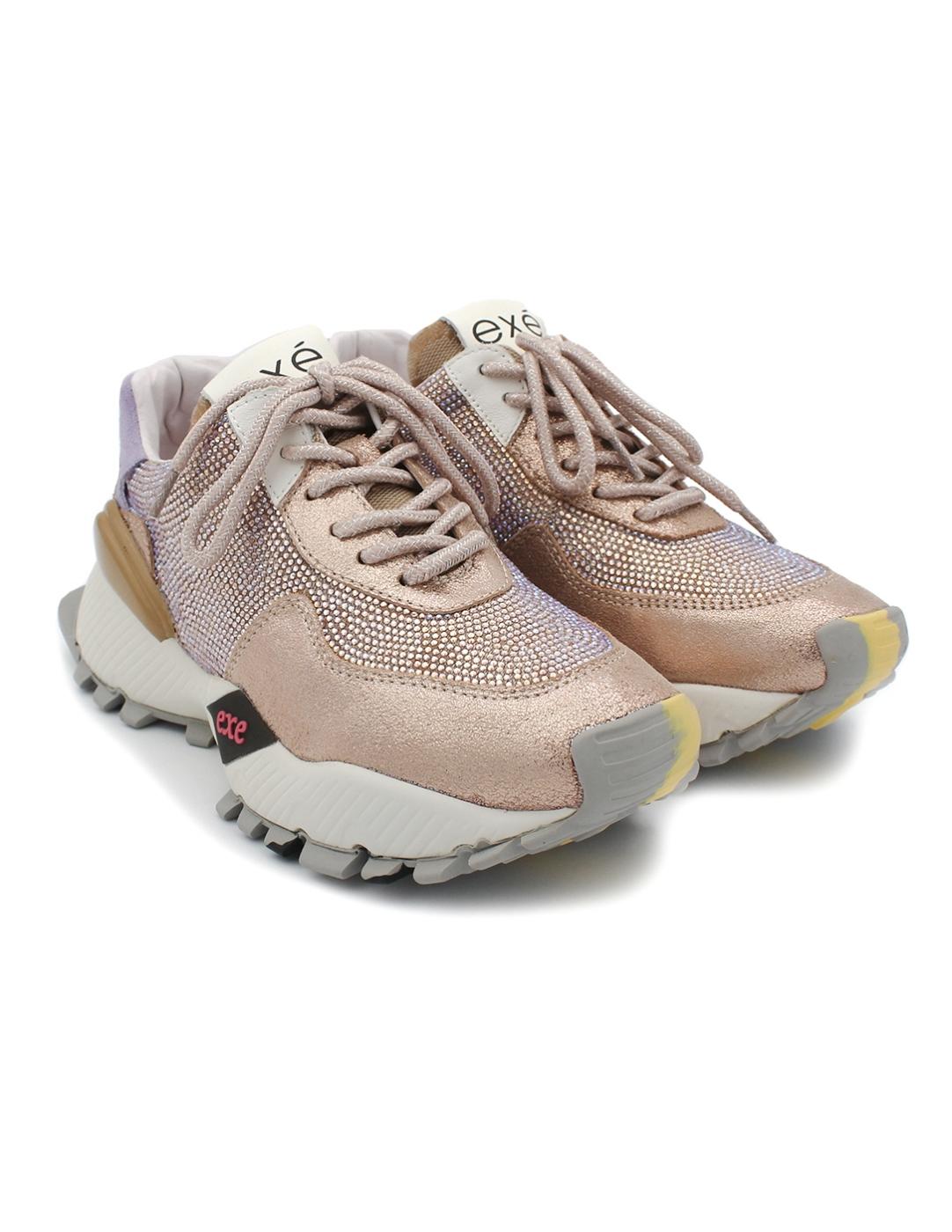 Deportiva Glitter EXE 134-105 Oro Mujer.