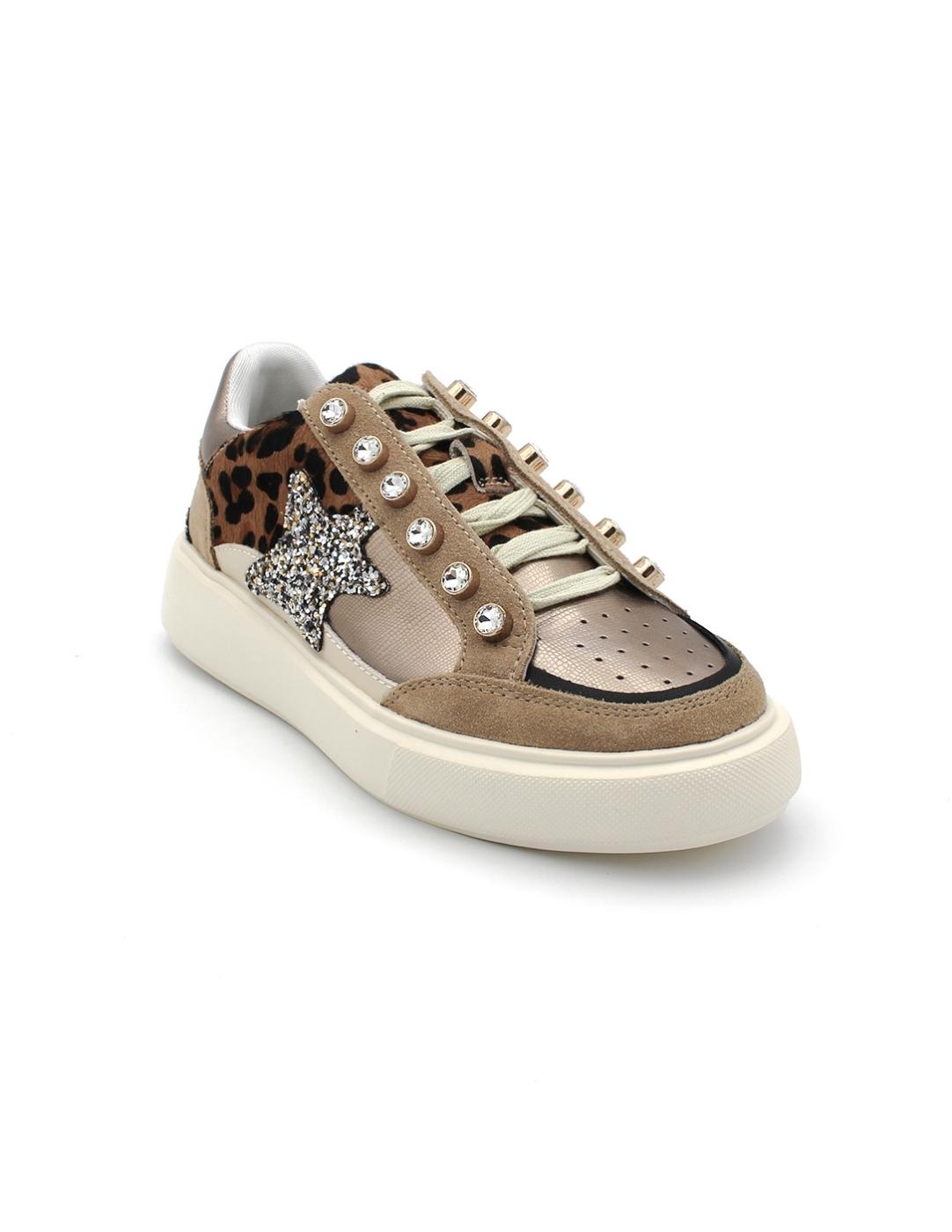 Bamba Piel Leopardo EXE CH3595A-61 Camel mujer.