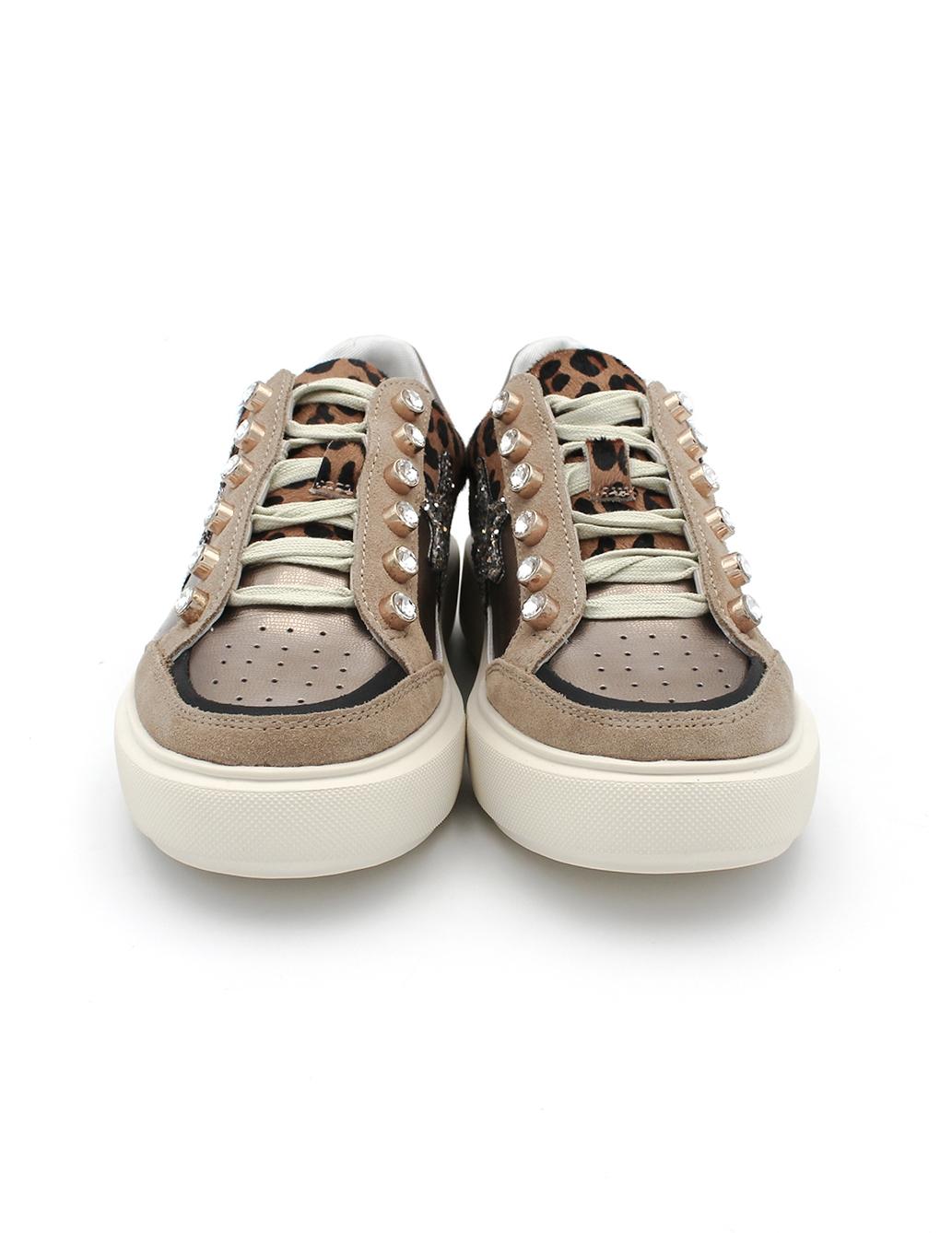 Bamba Piel Leopardo EXE CH3595A-61 Camel mujer.