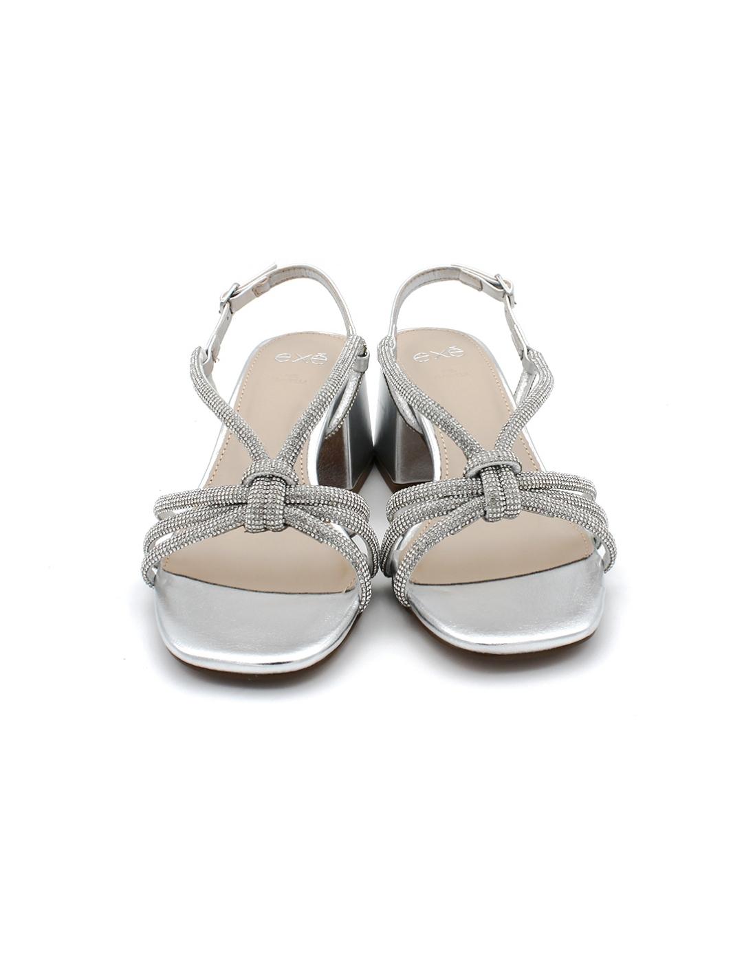 Sandalia Tacón EXE Carmen-300 Plateado Mujer