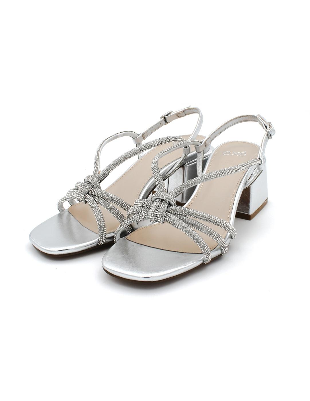 Sandalia Tacón EXE Carmen-300 Plateado Mujer