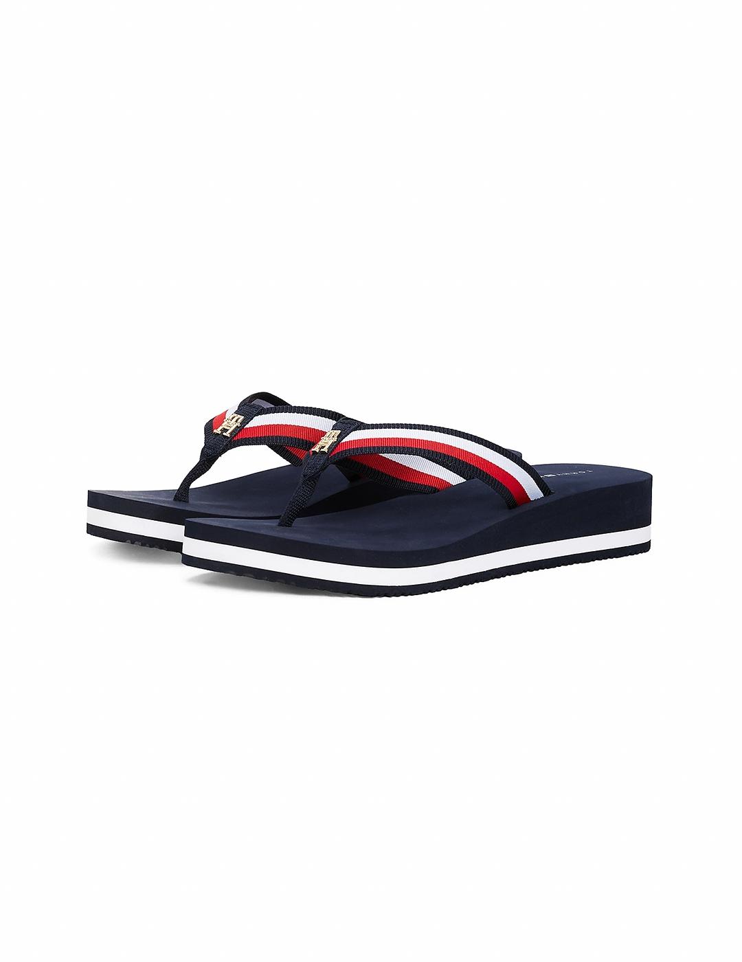 Chanclas Cuña TOMMY HILFIGER FWOFWO8517 Marino Mujer,