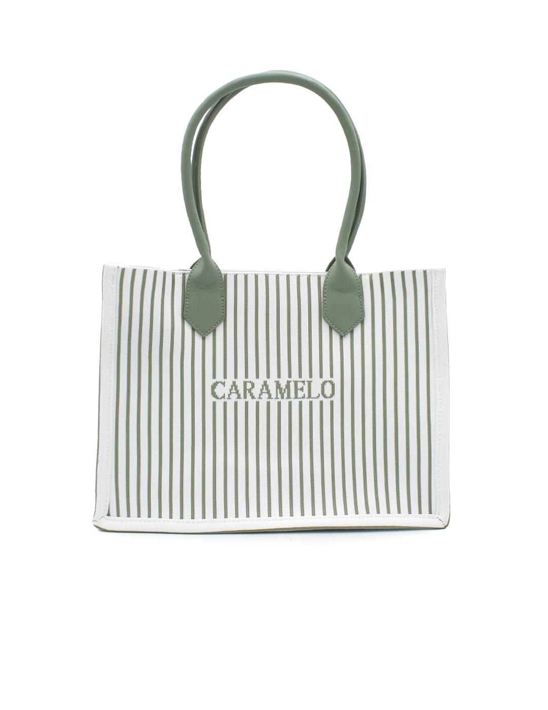 Bolso Artesano Textil/Tricot Caramelo 508.53.8 Verdes Mujer