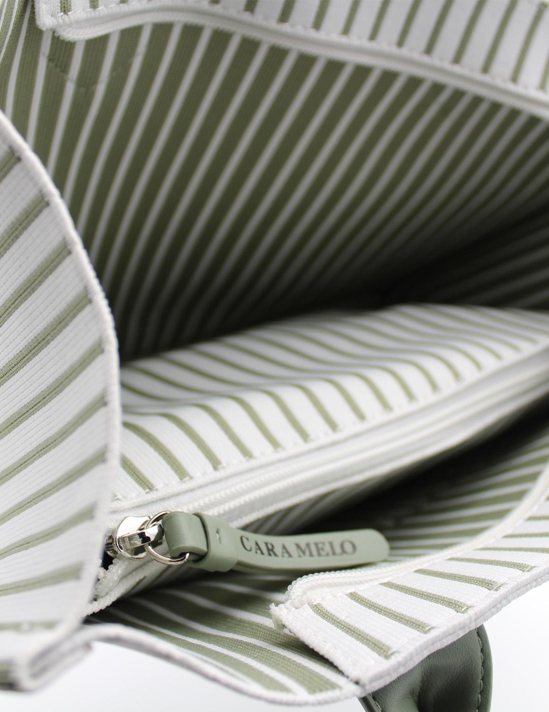 Bolso Artesano Textil/Tricot Caramelo 508.53.8 Verdes Mujer