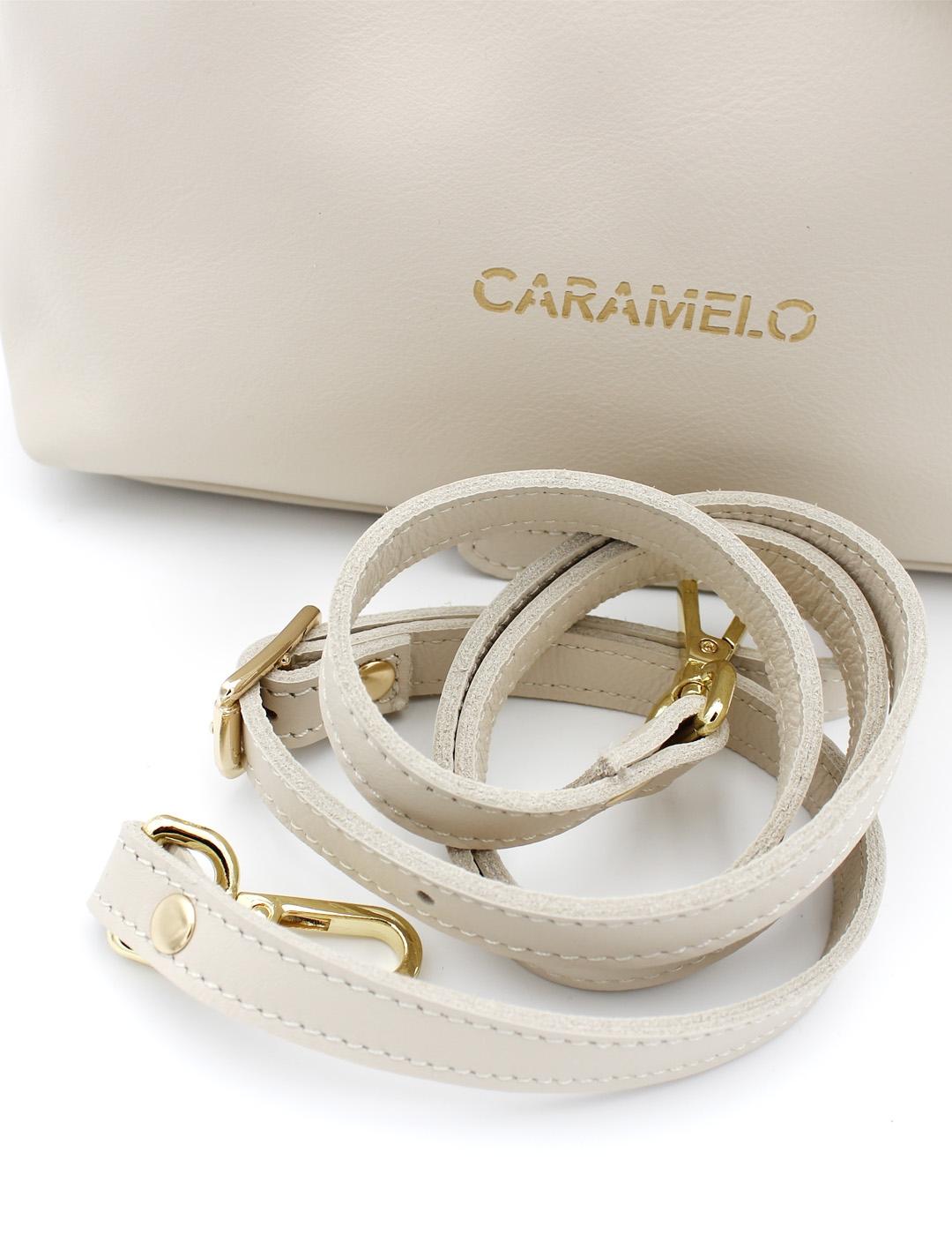 Bolso Artesano Scila Piel Caramelo 50893.7 Beige Mujer