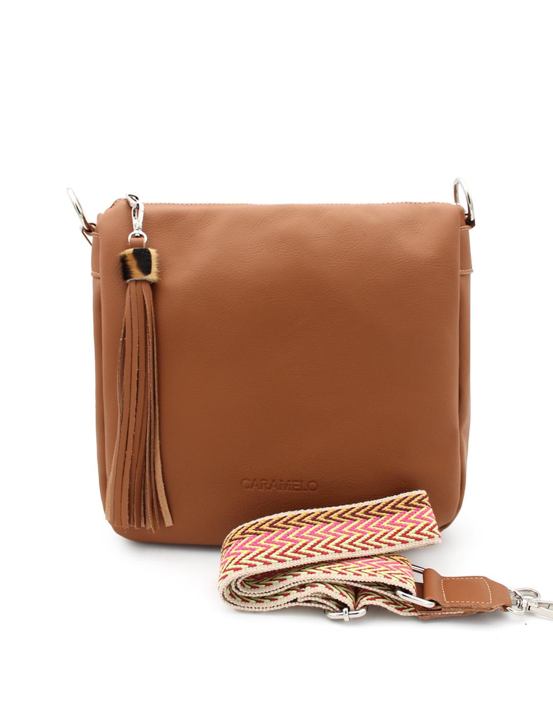 Bolso Scila Artesano Piel Caramelo 50890.3 Cuero Mujer